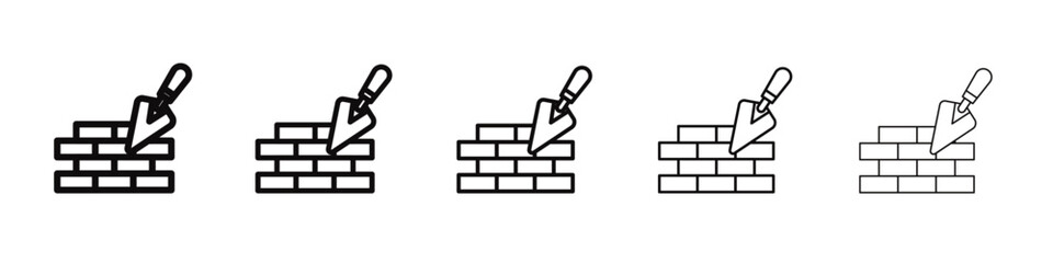 Brickwork icon black and white vector sign