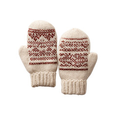 Warm and Cozy Handcrafted Mittens with Intricate Patterns Perfect for Winter Fashion and Outdoor Activities Transparent background or png