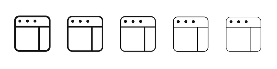 Browser window icon black and white vector sign