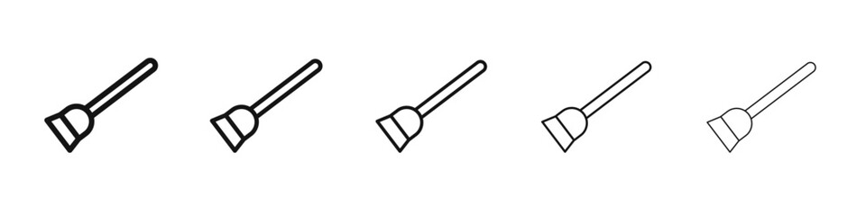 Broom icon black and white vector sign