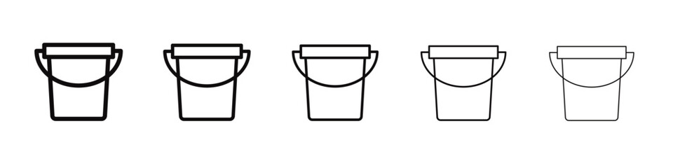 bucket icon black and white vector sign