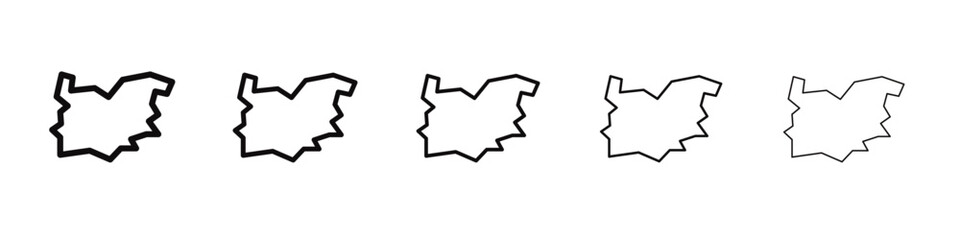 Bulgaria map icon black and white vector sign