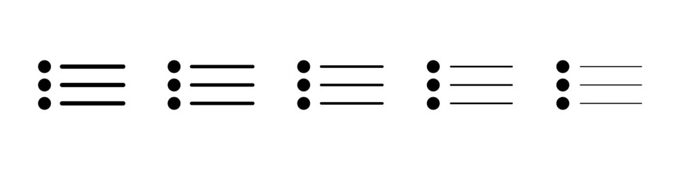 Bulleted list icon black and white vector sign