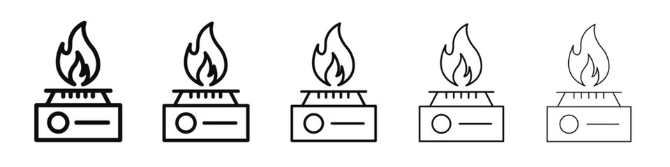 Burner Gas Stove icon black and white vector sign