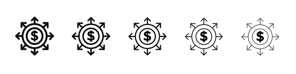 Business expansion icon black and white vector sign