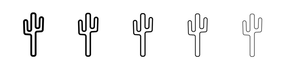 Obraz premium Cactus icon black and white vector sign