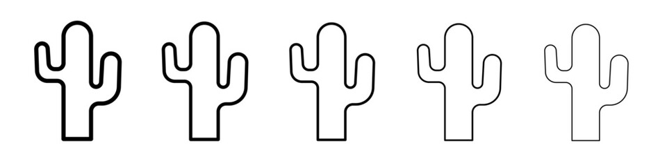 Obraz premium Cactus icon black and white vector sign