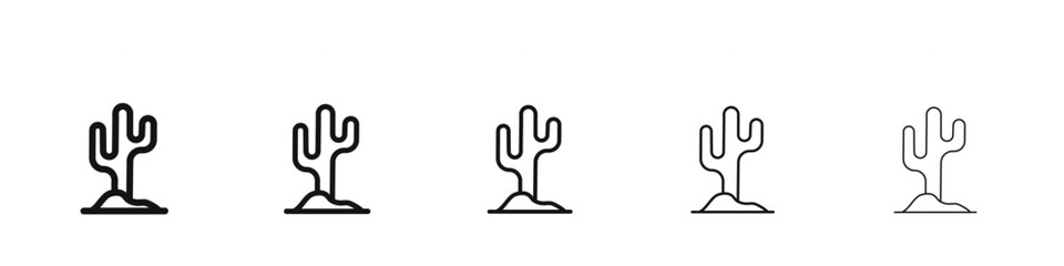 Cactus icon black and white vector sign