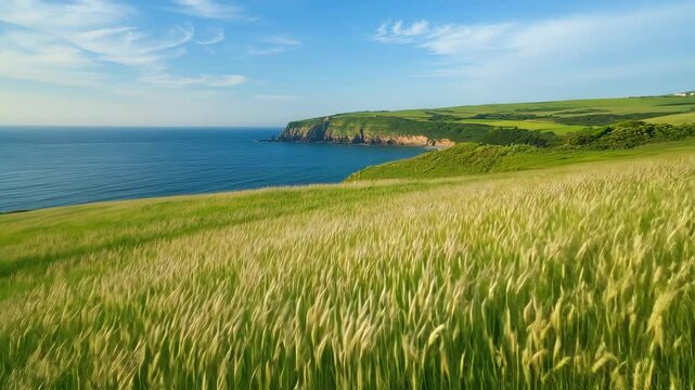 Reeds Field by the Sea
