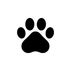 Black animal paw print icon isolated
