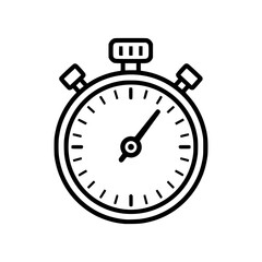 Obraz premium Simple black outline stopwatch icon for time tracking 