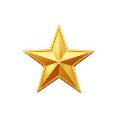 Obraz premium Shining Golden Star Symbolizing Achievement and Success on a Plain Background for Awards and Recognition Themes Transparent background or png