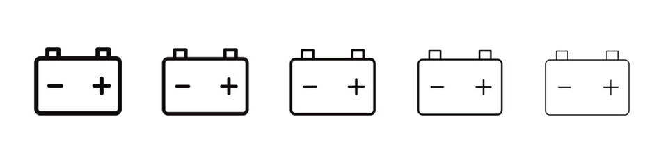 Car battery icon black and white vector sign