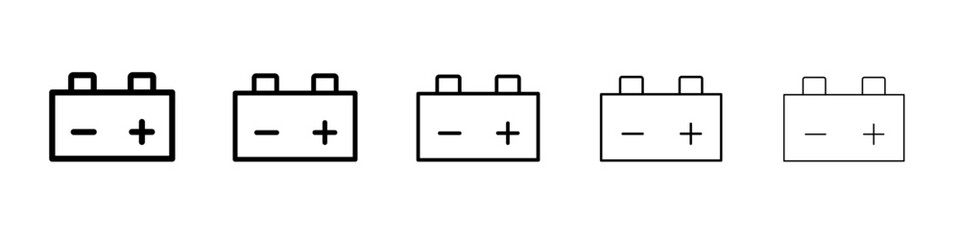 Car Battery icon black and white vector sign