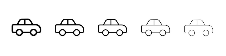 Car icon black and white vector sign