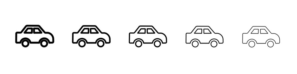 Fototapeta premium Car icon black and white vector sign