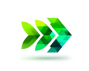 Abstract directional graphic, vibrant green and teal hues