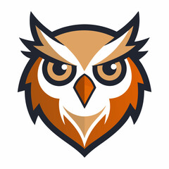 Steam-powered owl head vector icon on white background.