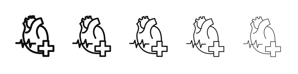 Cardiologist icon black and white vector sign