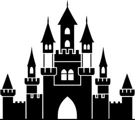 Obraz premium Magical Castle Silhouette Vector for Design Projects