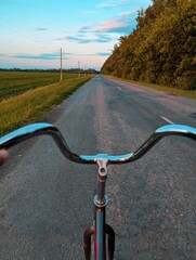 bicycle on road asphalt 