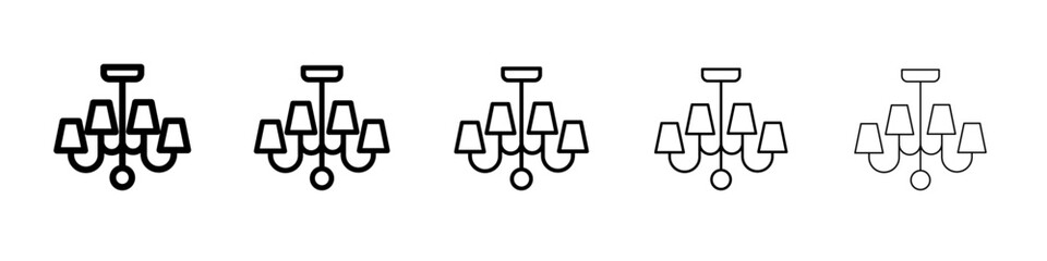 Chandelier icon black and white vector sign
