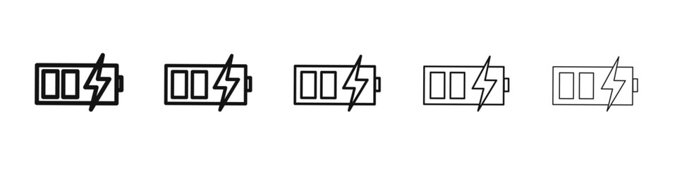 Charging battery icon black and white vector sign