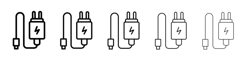 Charger icon black and white vector sign