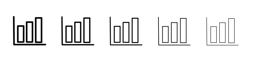Chart icon black and white vector sign
