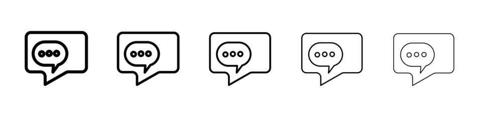 Chat icon black and white vector sign