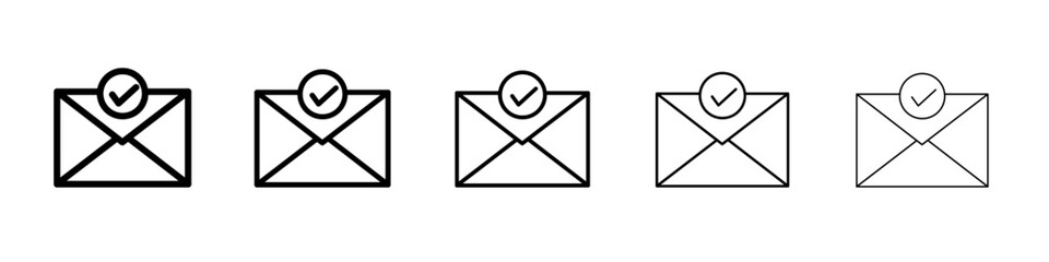 check message icon black and white vector sign
