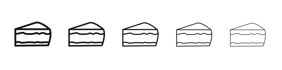 Obraz premium Cheesecake icon black and white vector sign
