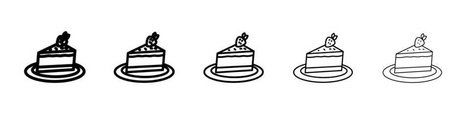 Cheesecake icon black and white vector sign