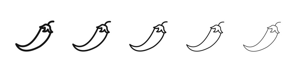 Chili icon black and white vector sign