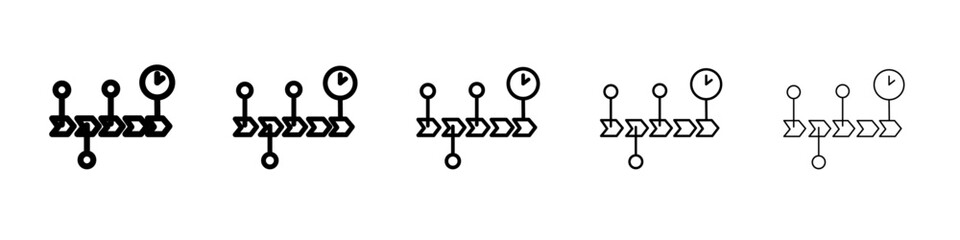 Chronology icon black and white vector sign