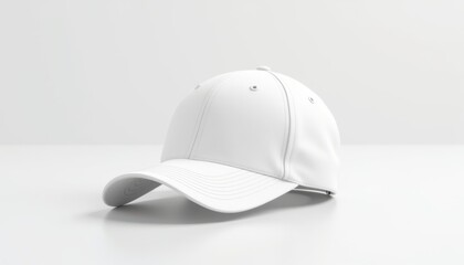 Fototapeta premium White Baseball Cap on Display