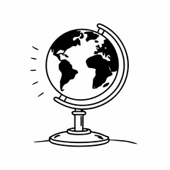 A meticulously drawn globe illustration, a symbol of global connectivity and education, poised against a clean backdrop. generative AI