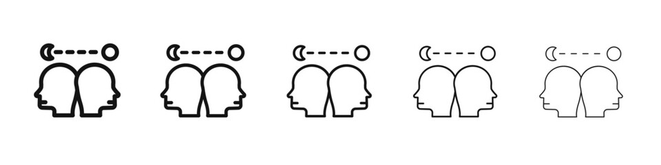 Circadian rhythms icon black and white vector sign