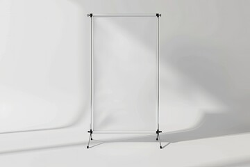 Detailed Color Image of Roll Up Stand Front View on White Background 3D Rendering