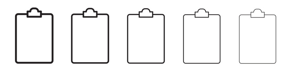 Clipboard icon black and white vector sign