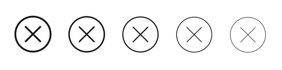 Obraz premium Close Icon black and white vector sign