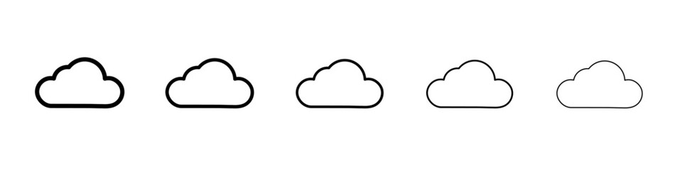 Cloud icon black and white vector sign