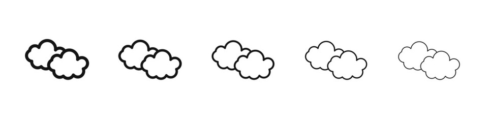Cloud icon black and white vector sign