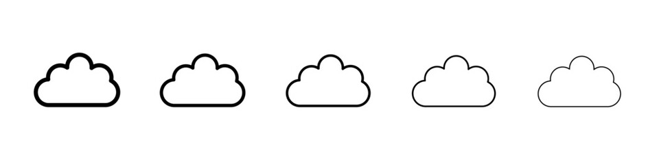 Cloud icon black and white vector sign