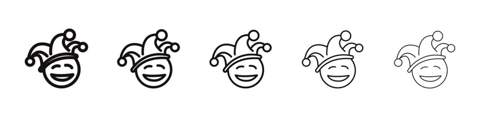 Clown head icon black and white vector sign