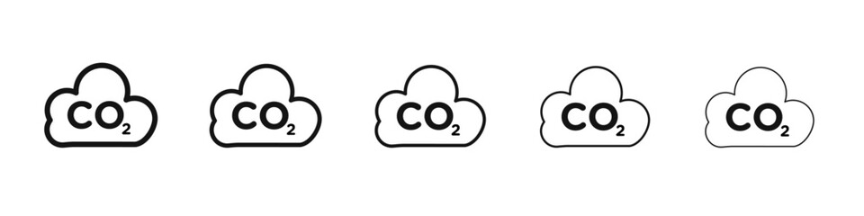 co2 gas carbon dioxide icon black and white vector sign