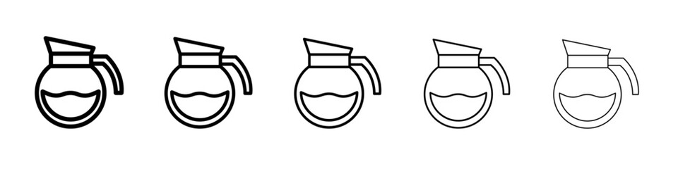 coffee pot icon black and white vector sign