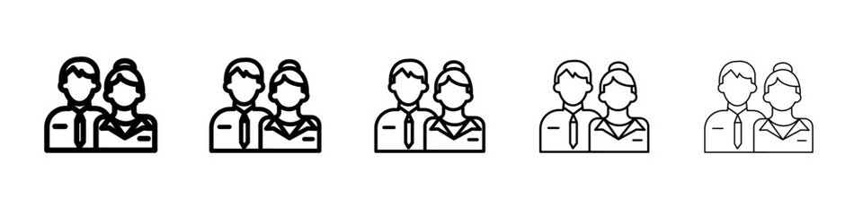 Company staff icon black and white vector sign