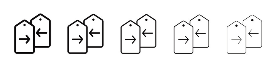 Compare price icon black and white vector sign