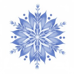Blue Snowflake Design Winter Holiday Pattern